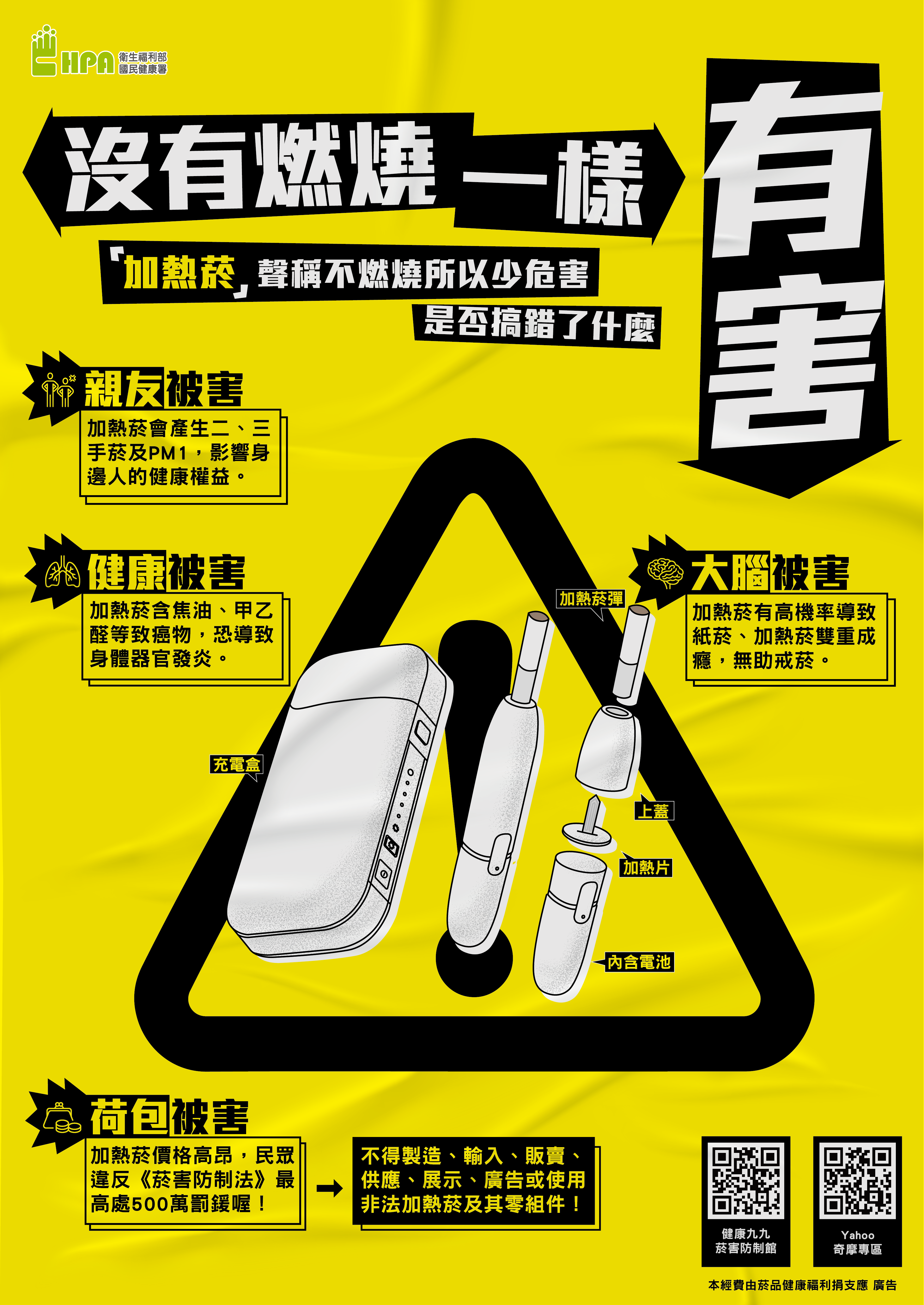 [加熱菸海報文宣製作](危害警示款)