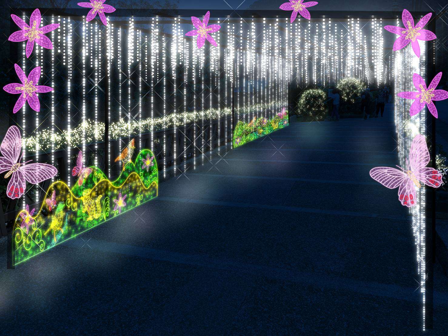 3.石溪蝶語燈區展現谷關生態意象的奇幻光景