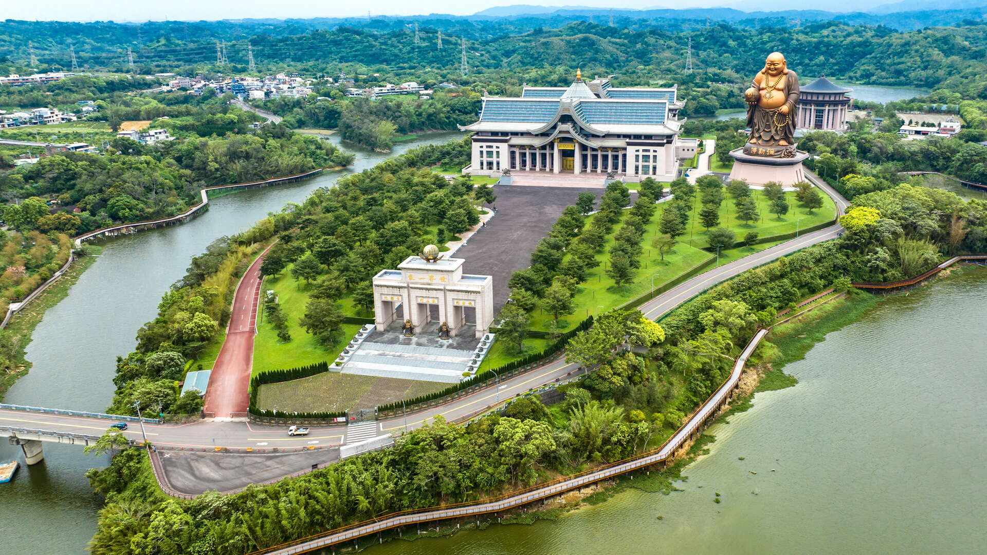 峨眉湖&彌勒大佛-植物空拍照