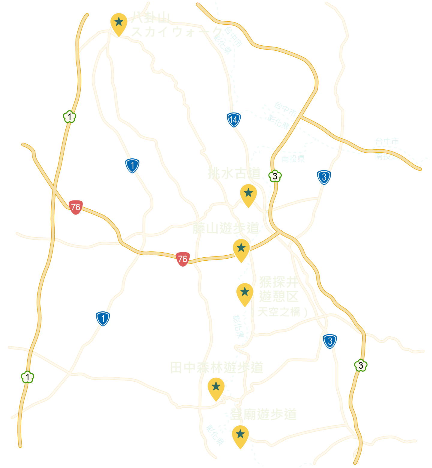 八卦山步道健行地圖