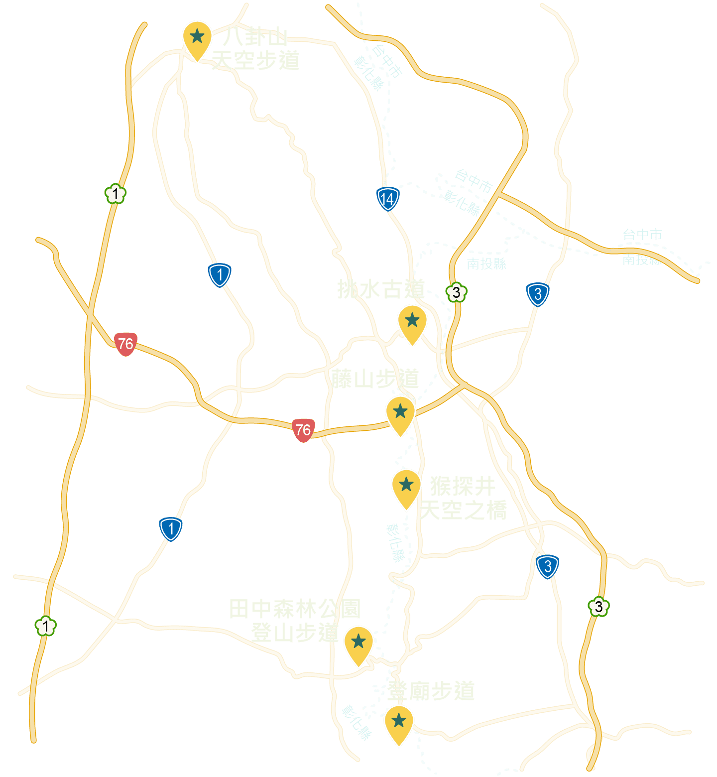 八卦山步道健行地圖